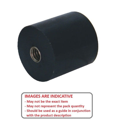 1163379 | AU-913RS (PK-3) --- Cylindrical Female Thread Bumpers - 50.8x31.75 mm - 3/8-16 UNC - 9.53mm - - Polyurethane Bumper