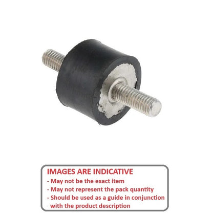 1094476 | CMM011-11-040M-R70 (PK-5) --- Bobbin Mounts - 11x11 mm - M4x0.7 Male - Natural Rubber Mount
