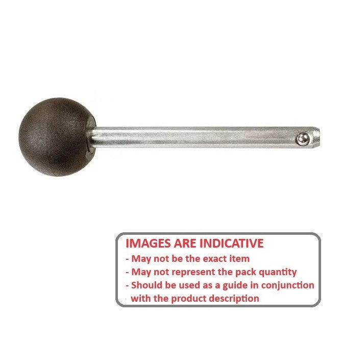 1072644 | BLP-064-0254-BL-C (Each) --- Ball Lock Pins - 6.35x25.4 mm - Zinc Plated Carbon Steel Ball Handle Pin