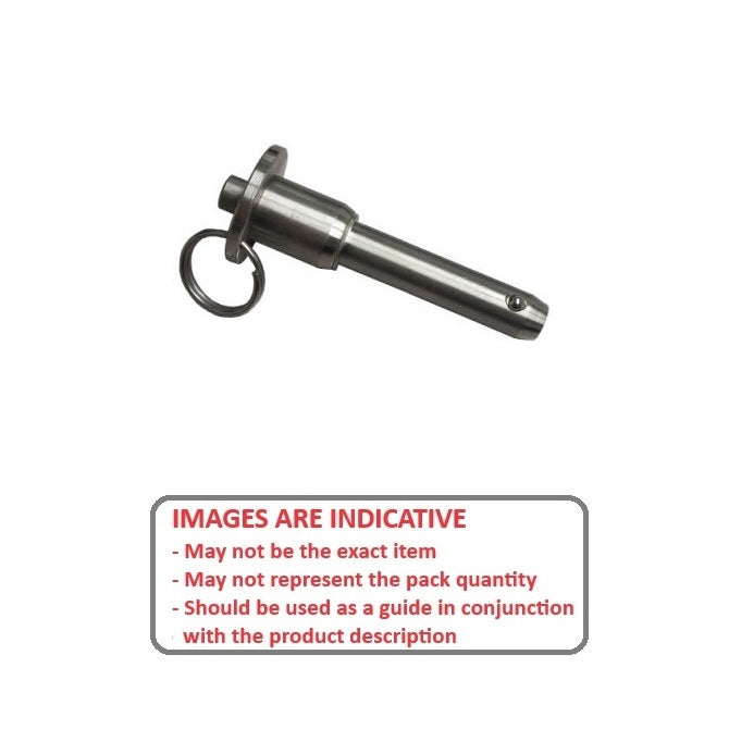 1073427 | BLP-064-1016-BT-S17 (Each) --- Ball Lock Pins - 6.35x101.6 mm - 17-4 PH Stainless / Aluminium Handle Button Handle Pin