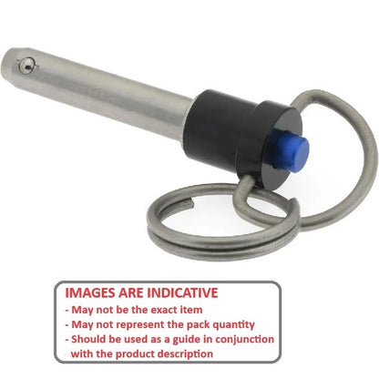 1103319 | BLP-127-0762-RHI-S17 (Each) --- Ball Lock Pins - 12.7x76.2 mm - 17-4 PH Stainless Ring Handle Industrial Stainless Steel Pin