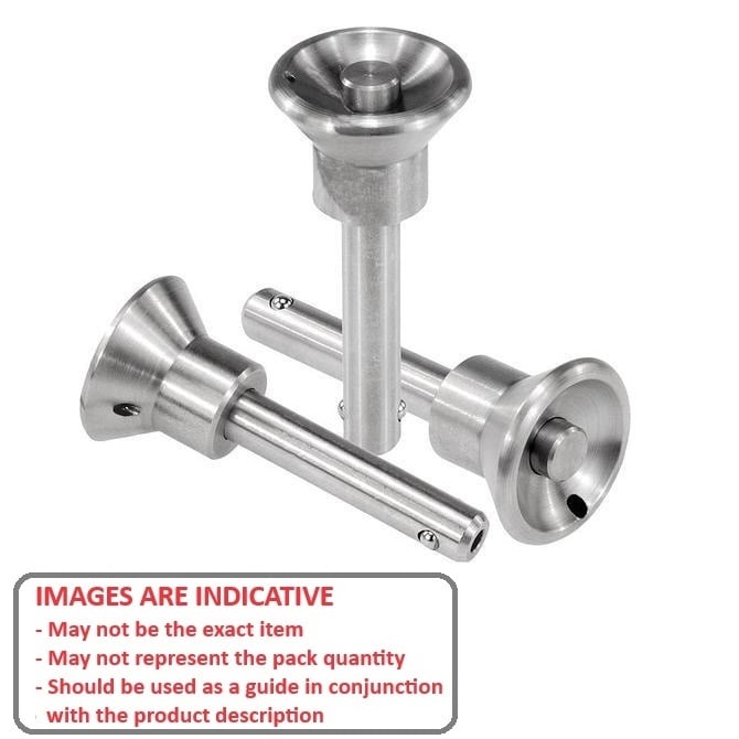 Goupille de verrouillage à bille 12,7 x 101,60 mm en acier inoxydable de qualité 304 - tête encastrée - MBA (paquet de 1)