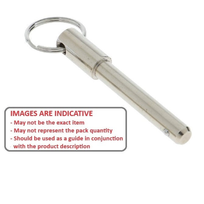 1073653 | BLP-064-0762-RSH-C (Each) --- Ball Lock Pins - 6.35x76.2 mm - Carbon Steel Shoulder Type Pin