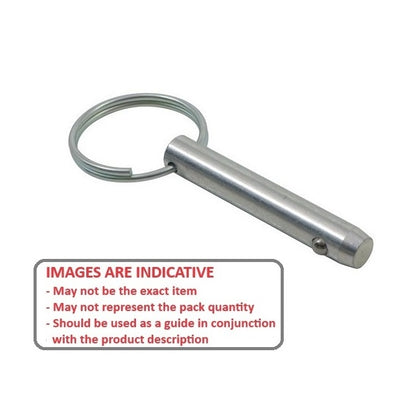 1056430 | BLP-048-0127-K1-S3 (Each) --- Ball Lock Pins - 4.76x12.7 mm - 303 Stainless Steel Keyring Style Pin
