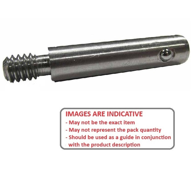 1078381 | BLP-079-0254-THR-S3 (Each) --- Ball Lock Pins - 7.94x25.4 mm - 303 Stainless Steel Threaded End Stainless Steel Pin