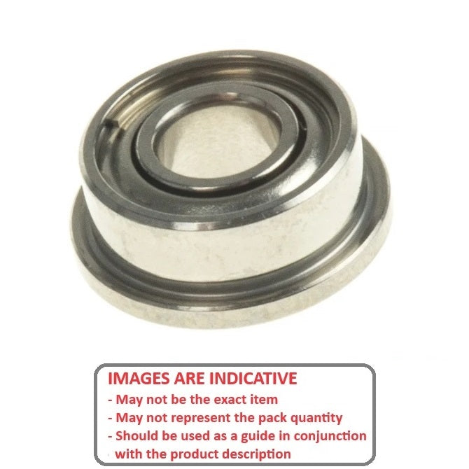 1058001 | SFR3C-FF-MC34-GR5-R-G48 (PK-20) --- Single Row Ball Bearings - 4.763x12.7x4.978 mm Flanged - Stainless Steel AISI 440C Bearing