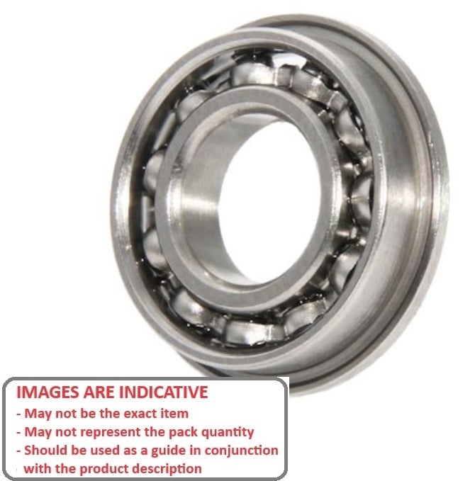 Roulement à billes 1,984 x 6,35 x 2,381 mm - À bride en acier inoxydable de qualité 440C - Abec 5 - MC34 - Standard - Ouvert légèrement huilé - Retenue de ruban - MBA (Pack de 20)