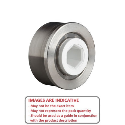 Roulement de convoyeur 17,46 x 57,4 x 17,78 mm – Alésage hexagonal en acier inoxydable de qualité 316 – Roulement de convoyeur – KMS (lot de 1)