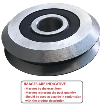 1037790 | SMR19.558-4.762-YY-VP-3.810 --- Plain Guide Wheels Dual Vee - 1 x 19.558 mm x 7.938 mm