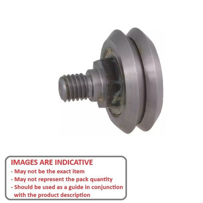 1054341 | DVWS4-ADJ-ZZ (Each) --- Studded Guide Wheels Dual Vee - Size Reference 4 - 59.9x19.05 mm - Chrome Steel SAE 52100 with Shields Guide Wheel