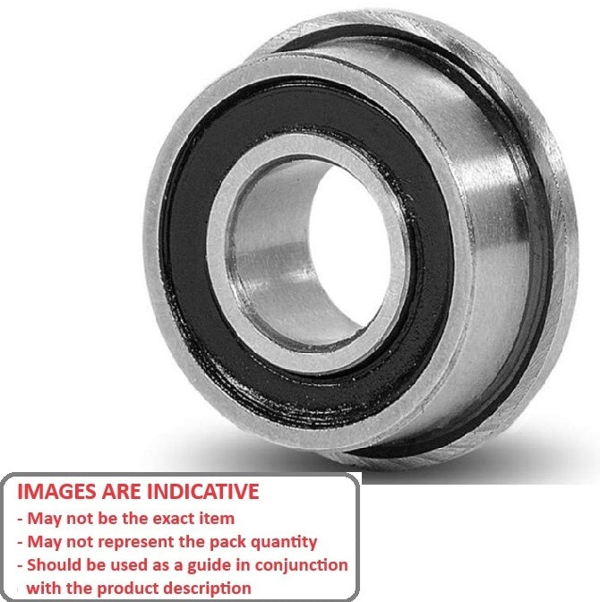 1081453 | F608-2RS-MC3 (PK-100) --- Single Row Ball Bearings - 8x22x7 mm Flanged - Chrome Steel SAE 52100 Bearing