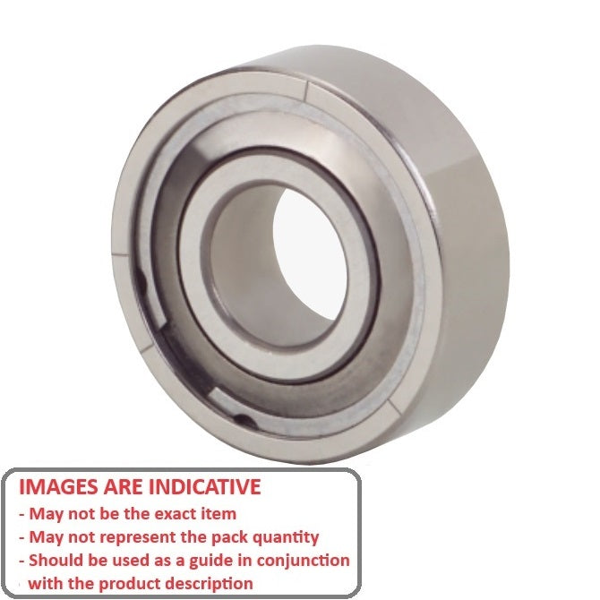 1047926 | SR2-5A-FF-MC34-GR5-R-L23 (Each) --- Single Row Ball Bearings - 3.175x7.938x3.571 mm Unflanged - Stainless Steel AISI 440C - Ribbon Retainer Low Torque Bearing