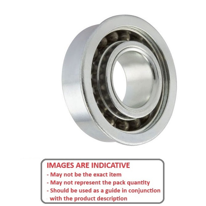 1047680 | SFWR144-MC34-U3-AF12 (Each) --- Single Row Ball Bearings - 3.175x6.35x2.381 mm / 3.175 mm Flanged - Stainless Steel AISI 440C Bearing