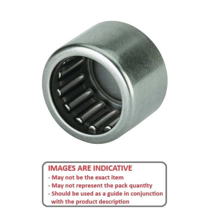 Roulement à aiguilles 15,875 x 20,638 x 11,112 mm - Coque en acier chromé à extrémité fermée - Rouleaux sans cage - MBA (Pack de 1)