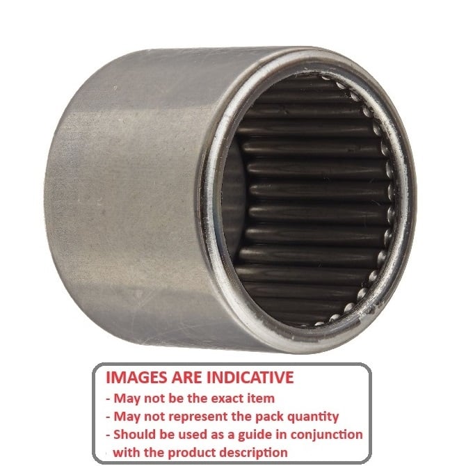 Roulement à aiguilles 7,938 x 12,7 x 7,92 mm - Coque en acier chromé à extrémité fermée - Rouleaux sans cage - MBA (Pack de 1)