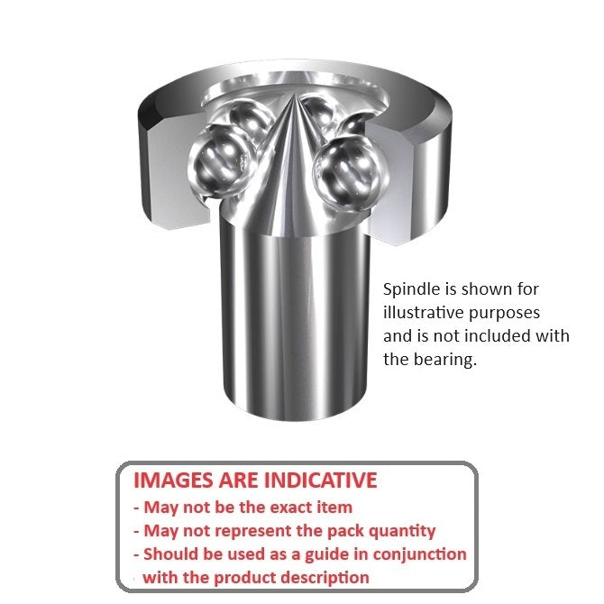 1047159 | BCF10 (PK-100) --- Pivot Bearings - 3.13x10x3.5 mm / 0.2 mm Without Inner Ring - Chrome Steel Bearing