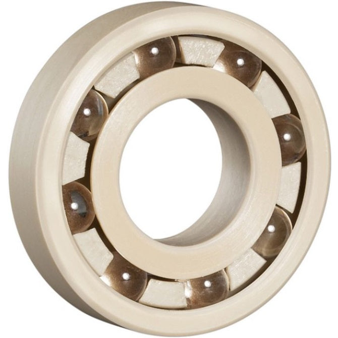 Plastic Bearings - 9.525x22.225x5.556 mm - PEEK Polyetheretherketone with Glass Balls