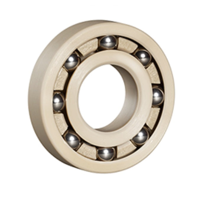 Plastic Bearings - 9.525x22.225x5.556 mm - PEEK with Stainless Steel 316 Balls