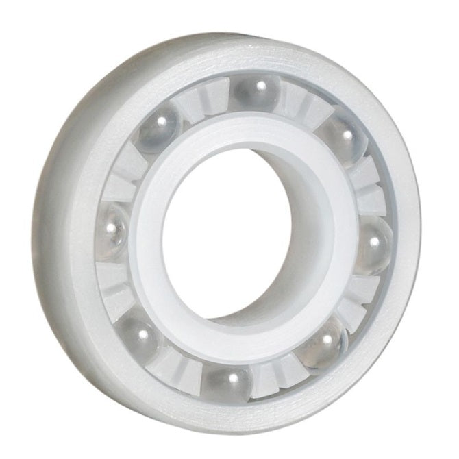 Plastic Bearings - 6.35x15.875x4.978 mm - PVDF with Glass Balls