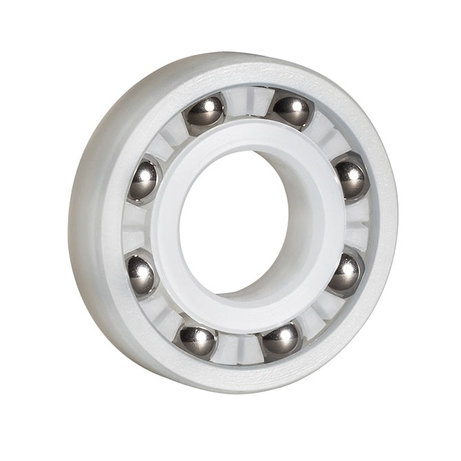 Plastic Bearings - 12.7x28.575x6.35 mm - PVDF with Stainless Steel 316 Balls