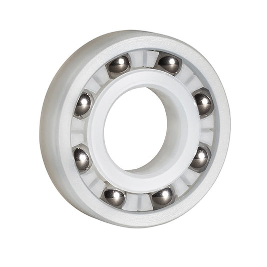 Plastic Bearings - 4.763x12.7x3.969 mm - PVDF with Stainless Steel 316 Balls