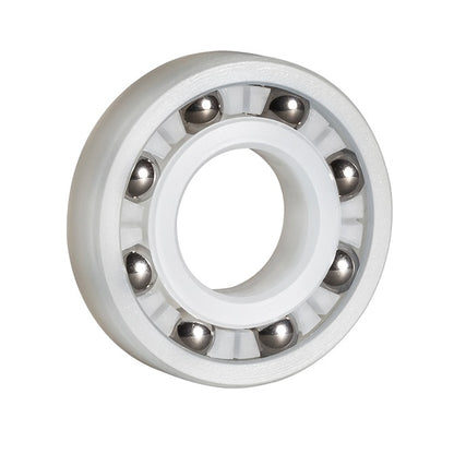 Plastic Bearings - 15.875x28.575x6.35 mm - PVDF with Stainless Steel 316 Balls