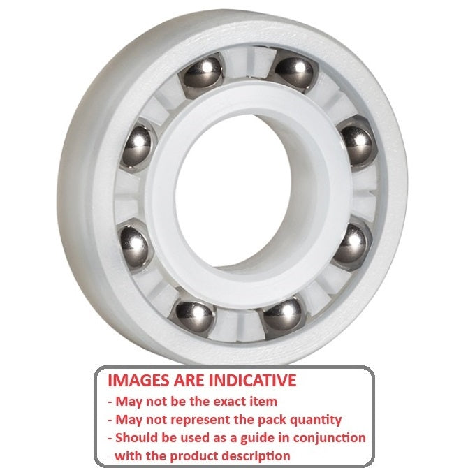 Cuscinetto in plastica 25,4 x 50,8 x 12,7 mm - Sfera in PVDF con sfere in acciaio inossidabile 316 - Plastica - Fermo per nastro - MBA (confezione da 1)