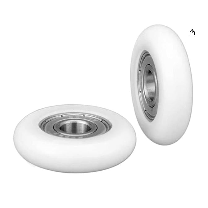 Nylon Tyre Through Bore Convex Rollers - 28x6x7 mm - Chrome Steel and Acetal