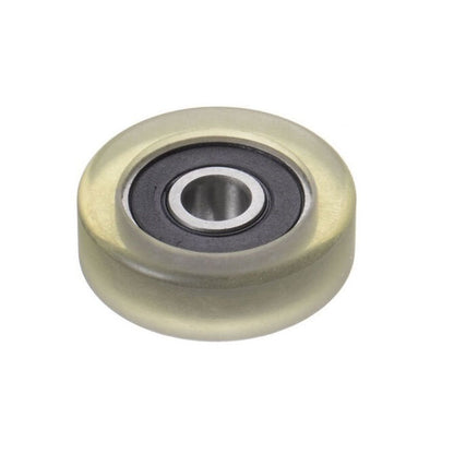 1105483 | PR-0140-030-ZZ-ET-90 (PK-20) --- Pressure Roller with Bearing Rollers - 14x3x4 mm Urethane OD - Stainless Steel AISI 440C