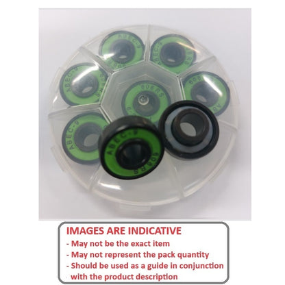 1226090 | W608-1-RG-SKATE-PK8 (8 Pcs) --- Skate Board and Skating Bearings - For general skating with extended inner ring Extended inner ring one side SET OF 8 BEARINGS (8x22x7 inner width 12.5)