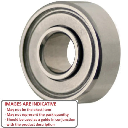 Roulement à billes 1,191 x 3,967 x 1,588 mm - Intérieur étendu en acier inoxydable de qualité 440C - Abec 5 - MC34 - Standard - Ouvert légèrement huilé - Retenue de ruban - MBA (Pack de 20)