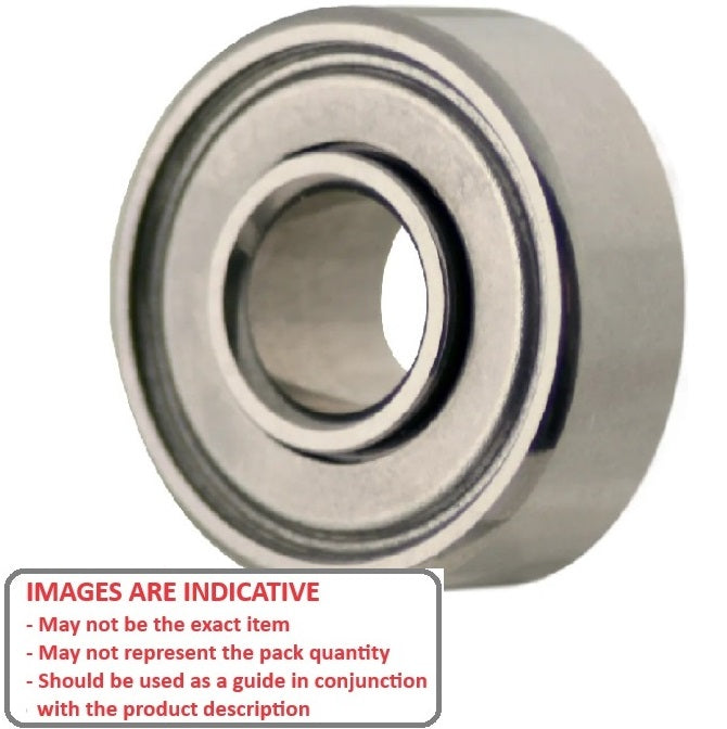 1047752 | SWR144A-ZZS-MC34-GR5-R-G48 (PK-20) --- Single Row Ball Bearings - 3.175x6.35x2.779 mm / 3.571 mm Unflanged - Stainless Steel AISI 440C Bearing
