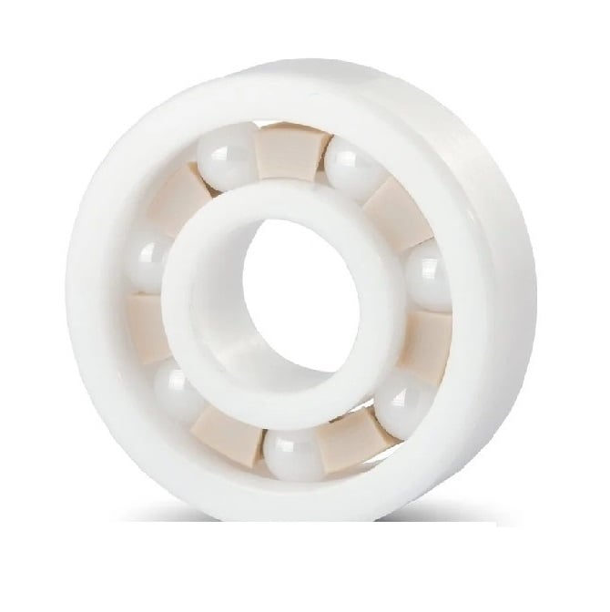 Cuscinetto in ceramica 9 x 26 x 8 mm - Sfera in ceramica integrale ZrO2 - MC34 - Standard - Bianco sporco - Aperto e ingrassato - Fermo in PTFE - MBA (confezione da 1)