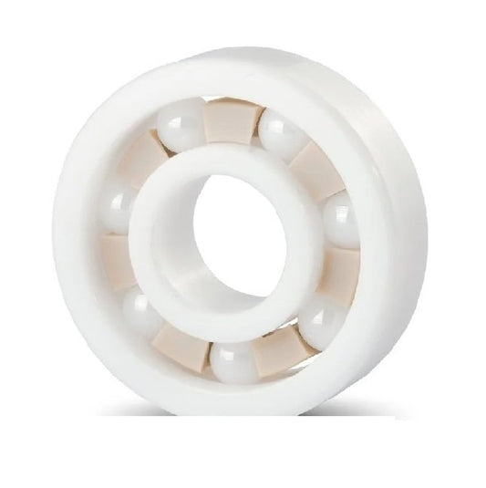 Cuscinetto in ceramica 25 x 52 x 15 mm - Sfera in ceramica integrale ZrO2 - CN - Standard - Bianco sporco - Aperto senza lubrificante - Fermo in PTFE - MBA (confezione da 3)