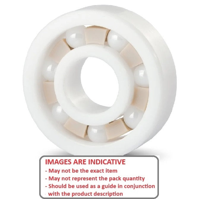 1092131 | CZR-6200-TF-SRL (Each) --- Single Row Ball Bearings - 10x30x9 mm Unflanged - Ceramic Zirconia - PTFE Cage Bearing