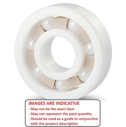 1125229 | CZR-6004-TF-DRY (Each) --- Single Row Ball Bearings - 20x42x12 mm Unflanged - Ceramic Zirconia - PTFE Cage Bearing