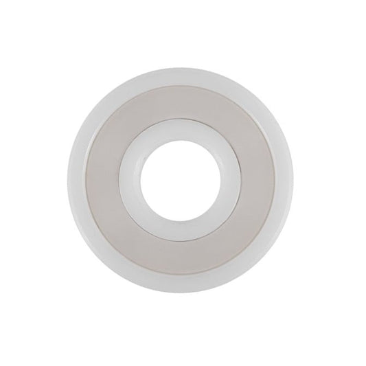 Cuscinetto in ceramica 9,525 x 22,225 x 7,142 mm - Sfera in ceramica integrale ZrO2 - MC34 - Standard - Bianco sporco - Sigillato senza lubrificante - Fermo in PTFE - MBA (confezione da 1)