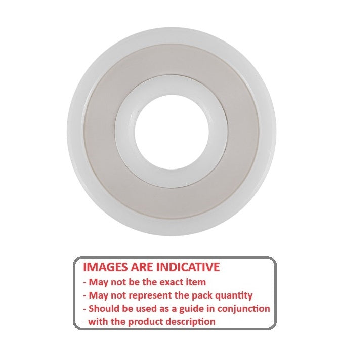1109358 | CZR-MR2615-T9H-TTS-C3-TF-DRY (Each) --- Single Row Ball Bearings - 15x26x7 mm Unflanged - Ceramic Zirconia - Polyamide Cage - PTFE Seals Bearing
