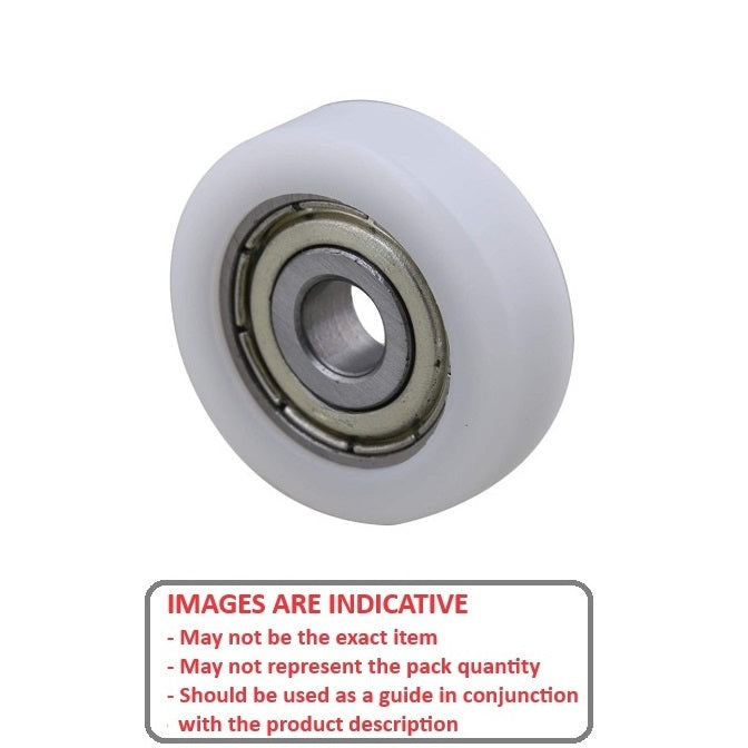 1122349 | NR-0200-060-085-W-ZZ (PK-2) --- Idler with Bearing Rollers - 20x6x8.5 mm - Nylon Covered Chrome Steel Roller