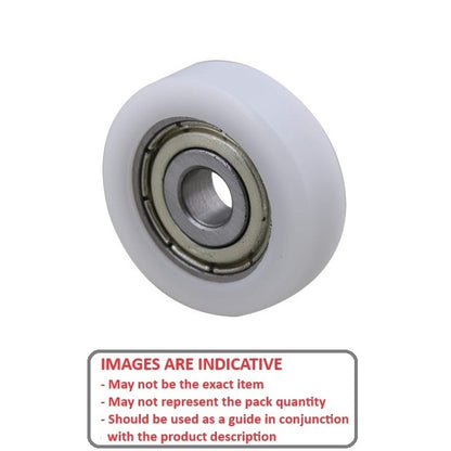 1115557 | NR-0170-050-060-W-ZZ (PK-5) --- Idler with Bearing Rollers - 17x5x6 mm - Nylon Covered Chrome Steel Roller