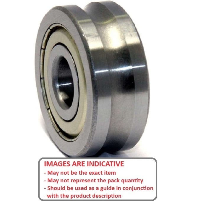 Cuscinetto con profilo con scanalatura a U 5 x 16 x 7 mm - Profilo con scanalatura a U in acciaio cromato - Economico - Parti per stampante 3D - ECO (confezione da 1)