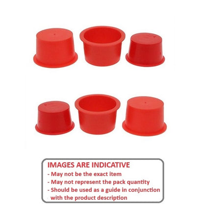 1106280 | BNGCAP-134-109-R (100 Pcs) --- Bungs and Caps - 13.39 mm x 10.89 mm Red