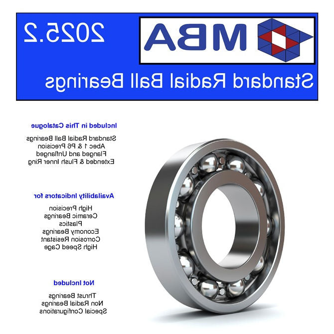 1228926 | CATALOGUE-BEARINGS-STANDARD (Each) --- Catalogues - Brand MBA Bearing Sizes - Standard radial ball bearings quick reference - Paper Catalogue