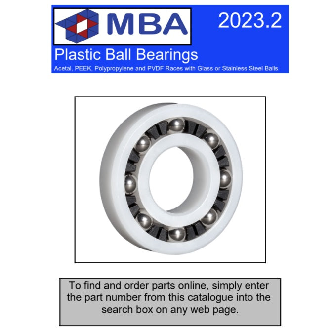 1224896 | CATALOGUE-BEARINGS-PLASTIC --- CATALOGUEBEARINGSPLASTIC - MBA Plastic Bearing Sizes Quick reference