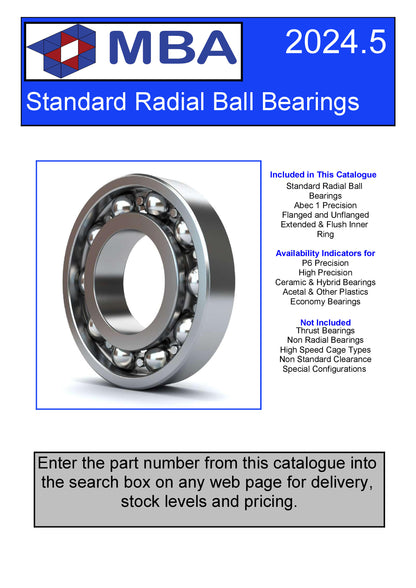 1224873 | CATALOGUE-BEARINGS-STANDARD --- CATALOGUEBEARINGSSTANDARD - MBA Bearing Sizes Standard radial ball bearings quick reference