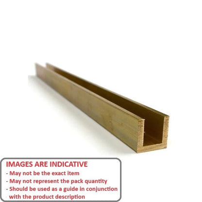 1047365 | CH-0032-0016-0300-B (PK-5) --- Brass Channel - 3.175x1.588x300 mm