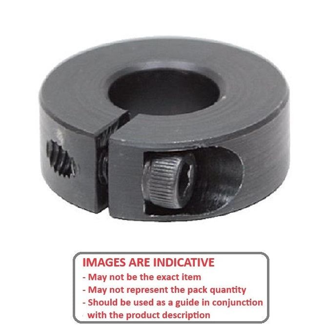 1048400 | COL-00318-016-08-1C-CBO (Each) --- Shaft Collars - 3.175x15.88x7.9 mm Clamp Type - Steel, Black Oxide Coated Collar