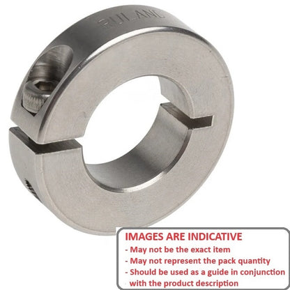 1098779 | COL-01200-035-18-1C-S4P (Each) --- Shaft Collars - 12x35x18 mm Clamp Type - Stainless Steel 304 with Urethane Pad Collar