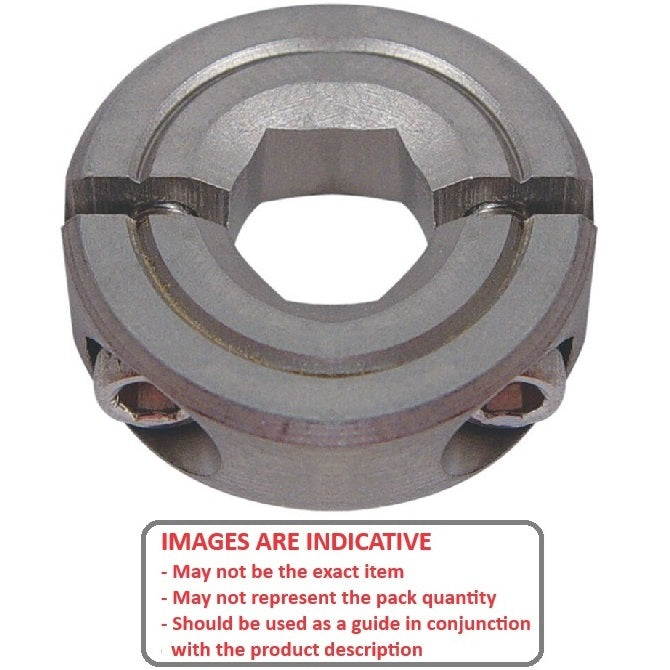 1072160 | COH-00635-021-06-2P-S3 (Each) --- Hex Bore Collars - 6.35x20.7x6.4 mm Two Piece - Stainless Steel 303/304 Similar to A2, 18-8 HRB80 Collar