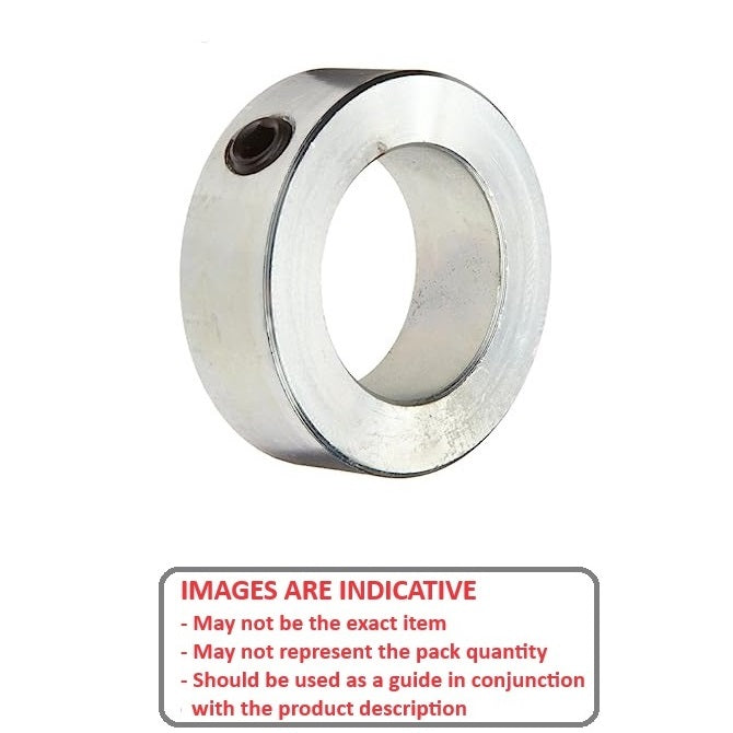 1091514 | COL-01000-020-20-TCP (Each) --- Shaft Collars - 10x20x10 mm Standard - Steel - Trivalent Chromate Plated Collar